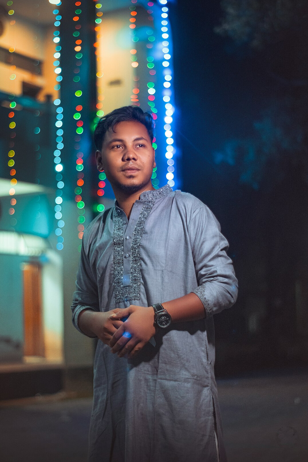 Portrait of a South Asian man lighting technician